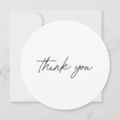おしゃれなブラック＆ホワイトのスクリプトスタイルの感謝を伝えるカード サンキューカード (正面)