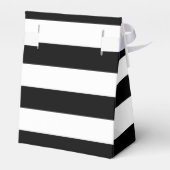 おしゃれなブラック＆ホワイトのストライプ柄 バースデーパーティー フェイバーボックス (裏面サイド)