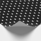 おしゃれなブラック＆ホワイトのハート | オーダーメイド ラッピングペーパー (角)