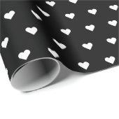 おしゃれなブラック＆ホワイトのハート | オーダーメイド ラッピングペーパー (ロールコーナー)