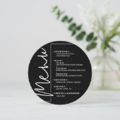 おしゃれなブラック＆ホワイトの丸型 メニュー (スタンド正面)