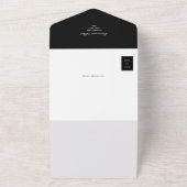 おしゃれなブラック＆ホワイトのQRコード結婚式 オールインワン招待状 (外側)