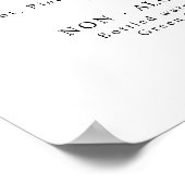 おしゃれなブラック&ホワイトパーティードリンクメニュー ポスター (角)