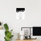 おしゃれなブラック&ホワイトパーティードリンクメニュー ポスター (ホームオフィス)