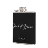 おしゃれなブラック メイドオブオナー パーソナライズド フラスク (左)