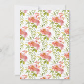 おしゃれなブランチとバブルリー フローラル ブライダル シャワー 招待状 (裏面)