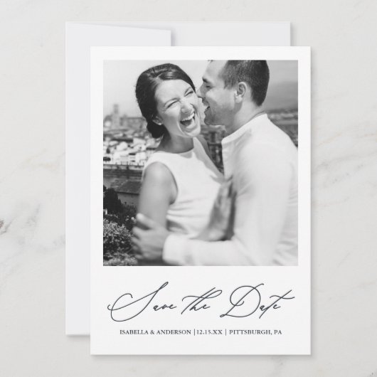 おしゃれなブルーの写真 Save the Date セーブザデート (正面)