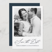 おしゃれなブルーの写真 Save the Date セーブザデート (正面/裏面)