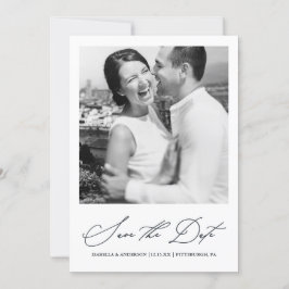 おしゃれなブルーの写真 Save the Date セーブザデート