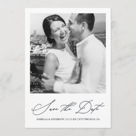 おしゃれなブルーの写真 Save the Date セーブザデート