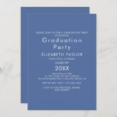 おしゃれなブルーの卒業パーティー招待状 招待状 (正面/裏面)
