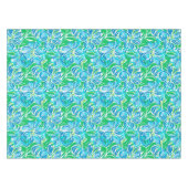 おしゃれなブルーの花 テーブルクロス (正面(横))