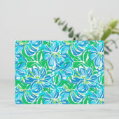 おしゃれなブルーの花 招待状 (スタンド正面)