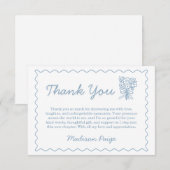 おしゃれなブルーの フレッシュ オフ ザ マーケット ブライダル シャワー サンキューカード (正面/裏面)