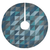 おしゃれなブルーオンブレ モダン幾何学模様 ブラッシュドポリエステルツリースカート (正面)