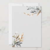 おしゃれなブルーゴールドフレーム 招待状 (裏面)