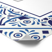 おしゃれなブルータイル ブライダルシャワー フォトブース ポスター (角)