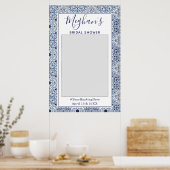 おしゃれなブルータイル ブライダルシャワー フォトブース ポスター (キッチン)