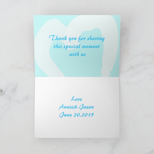 おしゃれなブルーハワイマティニの感謝カード サンキューカード (内部)