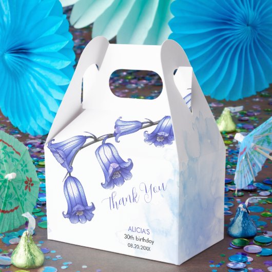 おしゃれなブルーベルの花の誕生日お礼 フェイバーボックス (パーティー)