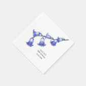 おしゃれなブルーベルの花の誕生日 スタンダードカクテルナプキン (角)