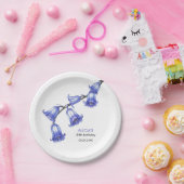 おしゃれなブルーベルの花の誕生日 ペーパープレート (パーティー)