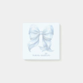 おしゃれなブルーボウ 名前のイニシャル入り ポストイット (正面)