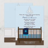 おしゃれなブルー男の子ベビーシャワー招待状 招待状 (正面/裏面)