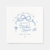 おしゃれなブルー♪私の結婚式前の遊び心あふれるブライズシャワー スタンダードカクテルナプキン (正面)