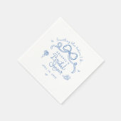 おしゃれなブルー♪私の結婚式前の遊び心あふれるブライズシャワー スタンダードカクテルナプキン (角)