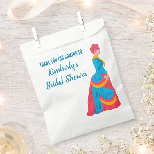 おしゃれなブーケプルーフ ブライズシャワー フェイバーバッグ (クリップ留めされた状態)