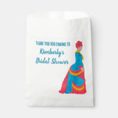 おしゃれなブーケプルームドレスの女性のカスタマイズ可能な結婚式前パーティーのギフトバッグ フェイバーバッグ (正面)