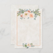 おしゃれなブージュ  ブラッシュとグリーンの花柄結婚式招待状 招待状 (正面/裏面)