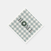 おしゃれなプレイド「HOME」タイポグラフィー ファームハウス カントリー スタンダードカクテルナプキン (角)