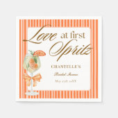 おしゃれなプレッピー ラブ アット ファースト スプリッツ ブライダル シャワー スタンダードカクテルナプキン (正面)