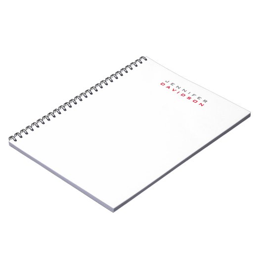 おしゃれなプロフェッショナルな現代的な名前 ノートブック (左側)