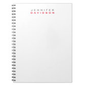 おしゃれなプロフェッショナルな現代的な名前 ノートブック (正面)