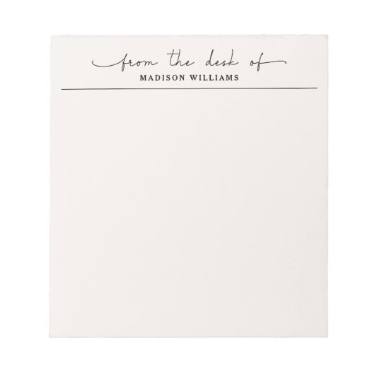 おしゃれなプロフェッショナルベージュからの便箋 ノートパッド (正面)