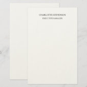 おしゃれなプロフェッショナル　ホワイト　プレーン　シンプル　ミニマル 便箋 (正面/裏面)