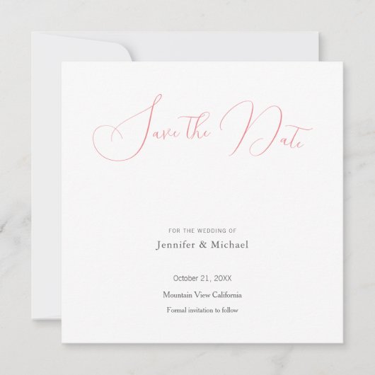 おしゃれなプロフェッショナル ミニマル かわいい 結婚式の出欠確認 招待状 (正面)