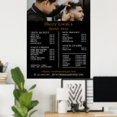 おしゃれなヘアカット、メンズバーバー料金表 ポスター (ホームオフィス)