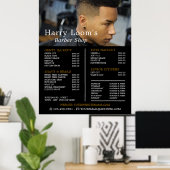 おしゃれなヘアカット、メンズバーバー料金表 ポスター (ホームオフィス)