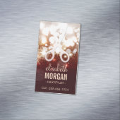 おしゃれなヘアスタイリスト - ゴールドグリッター輝き マグネット名刺 (インサイチュ)