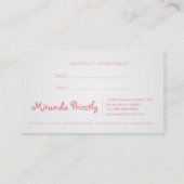 おしゃれなヘアスタイリスト メイク道具＆ブラシ 白 予約カード (裏面)