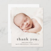 おしゃれなベイビーの写真と感謝の出産報告 (正面/裏面)