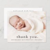 おしゃれなベイビーの写真と感謝の出産報告 (正面/裏面)