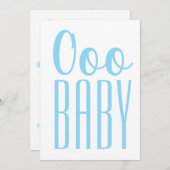 おしゃれなベイビーシャワーのためのミニマルブルー 招待状 (正面/裏面)