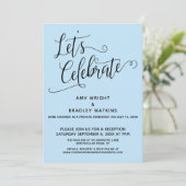 おしゃれなベイビーブルーのレセプションだけをしよう 招待状 (スタンド正面)