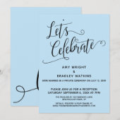 おしゃれなベイビーブルーのレセプションだけをしよう 招待状 (正面/裏面)