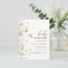 おしゃれなベイビー ブルーム ワイルドフラワーズ ラスティック  招待状